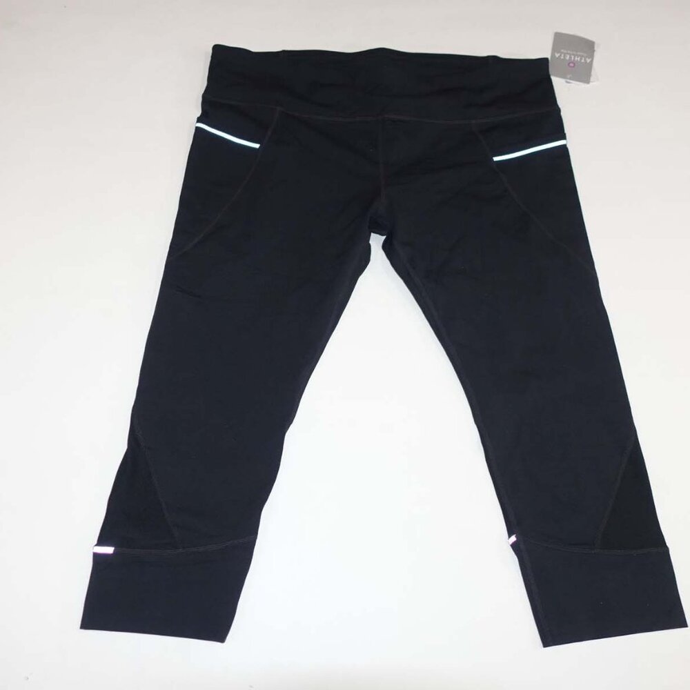 Athleta Women's Relay Capri Athletic Pants Size 1X NWT Black Stretch Pull On